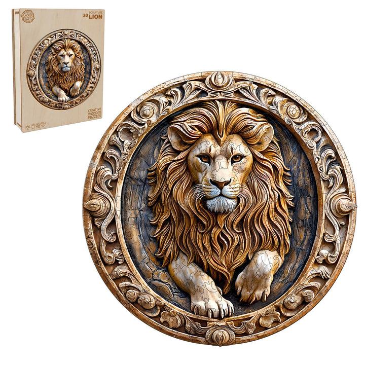 3D-Löwenskulptur Holzpuzzle