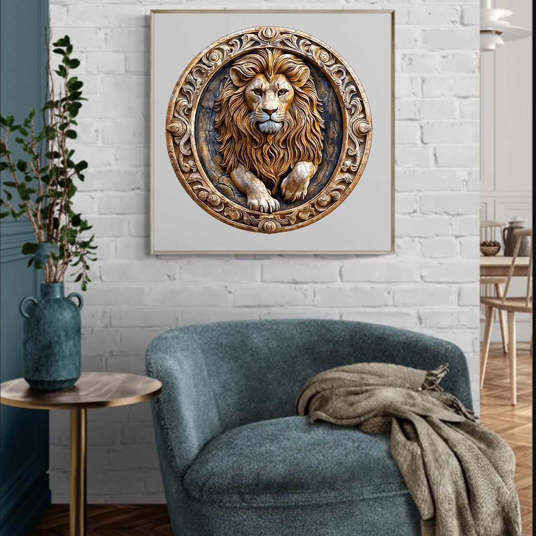 3D-Löwenskulptur Holzpuzzle