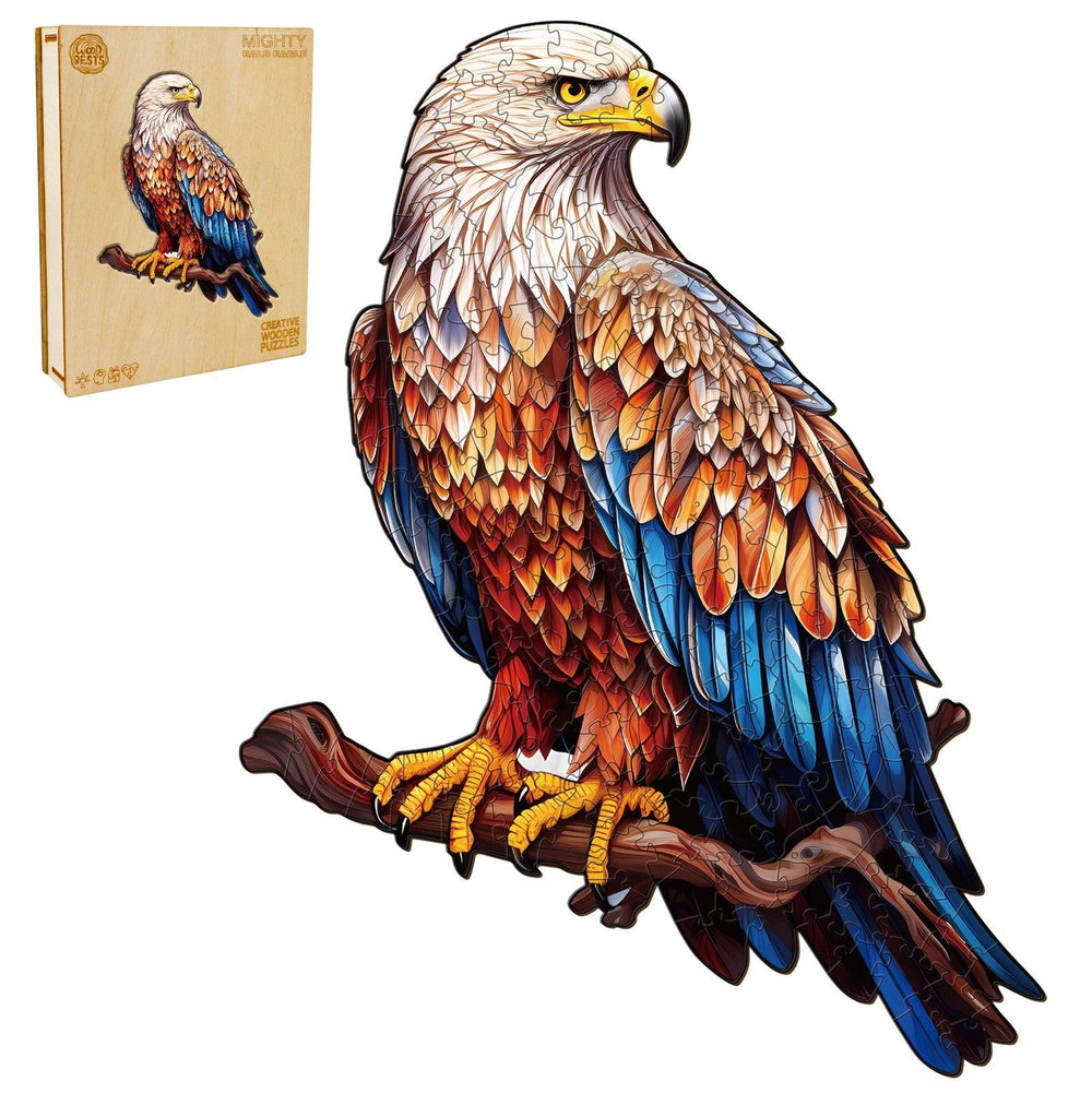 Mighty Bald Eagle Wooden Jigsaw Puzzle-Woodbests