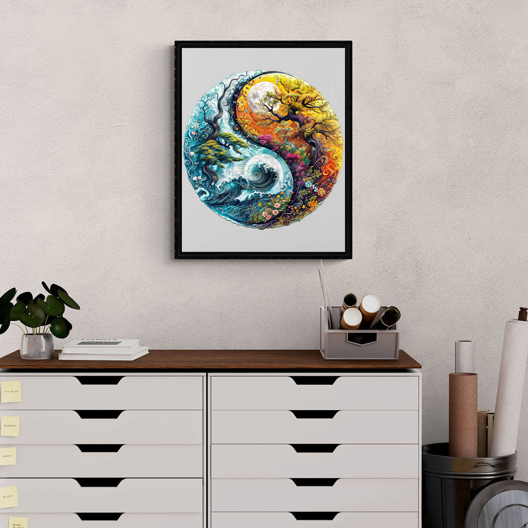 Yin-Yang Landschaft 2 Holzpuzzle
