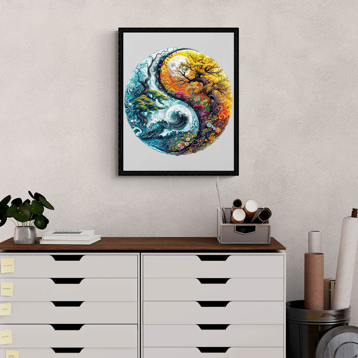 Yin-Yang Landschaft 2 Holzpuzzle