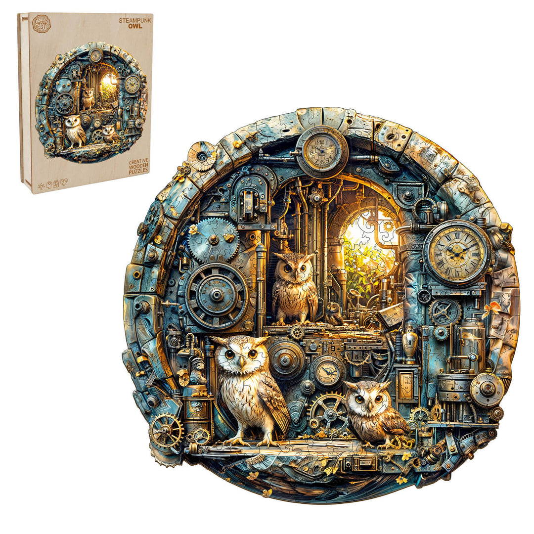 Dampfuhreneule Holzpuzzle