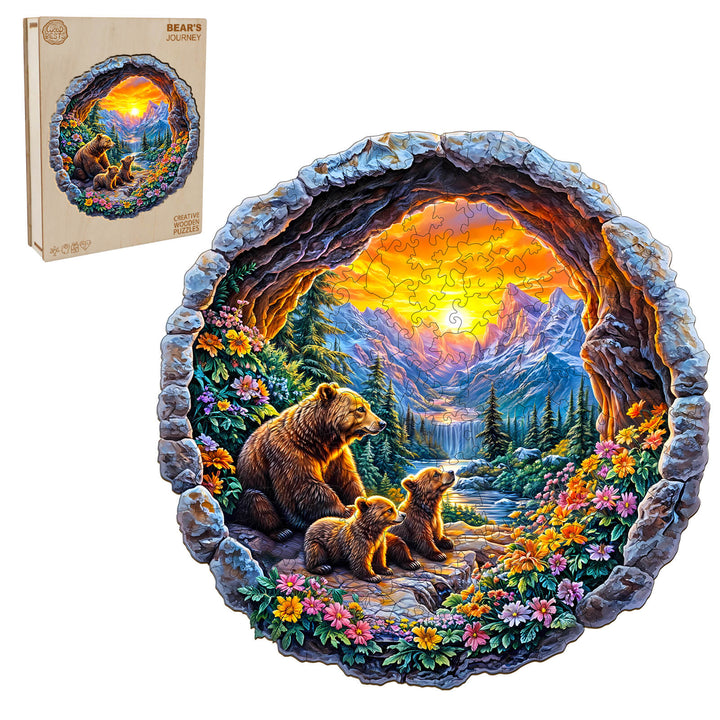 Bären-Wanderung Holzpuzzle