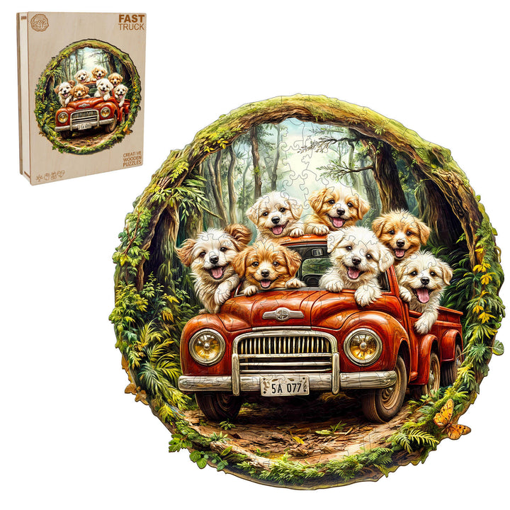Flitzer-Laster Holzpuzzle
