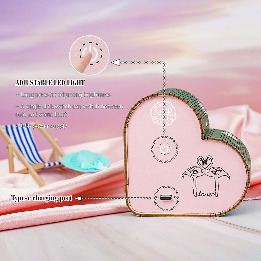 Mondlichtflamingo - 3D Holz Nachtlicht Bausatz