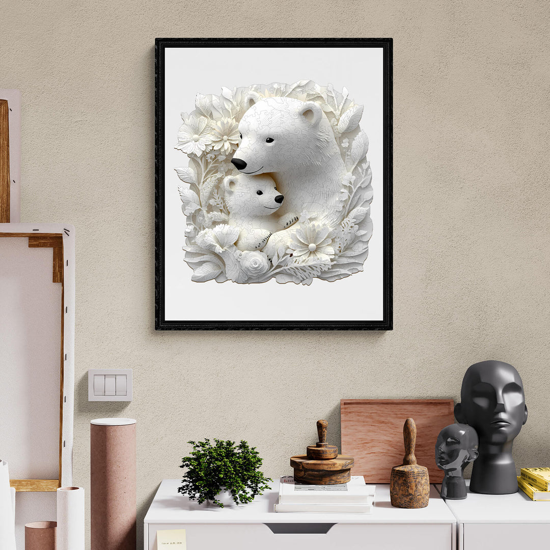 Eisbärenfamilie Holzpuzzle