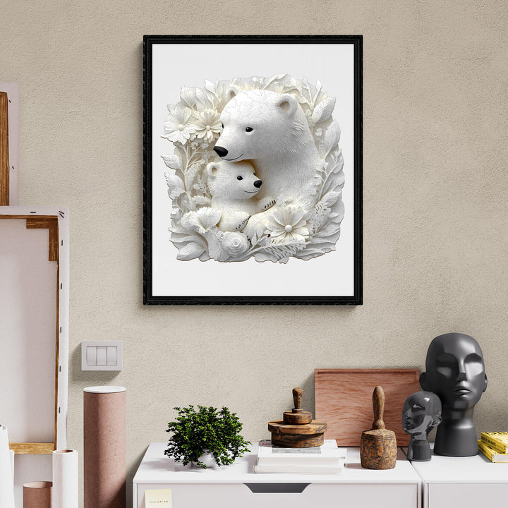 Eisbärenfamilie Holzpuzzle