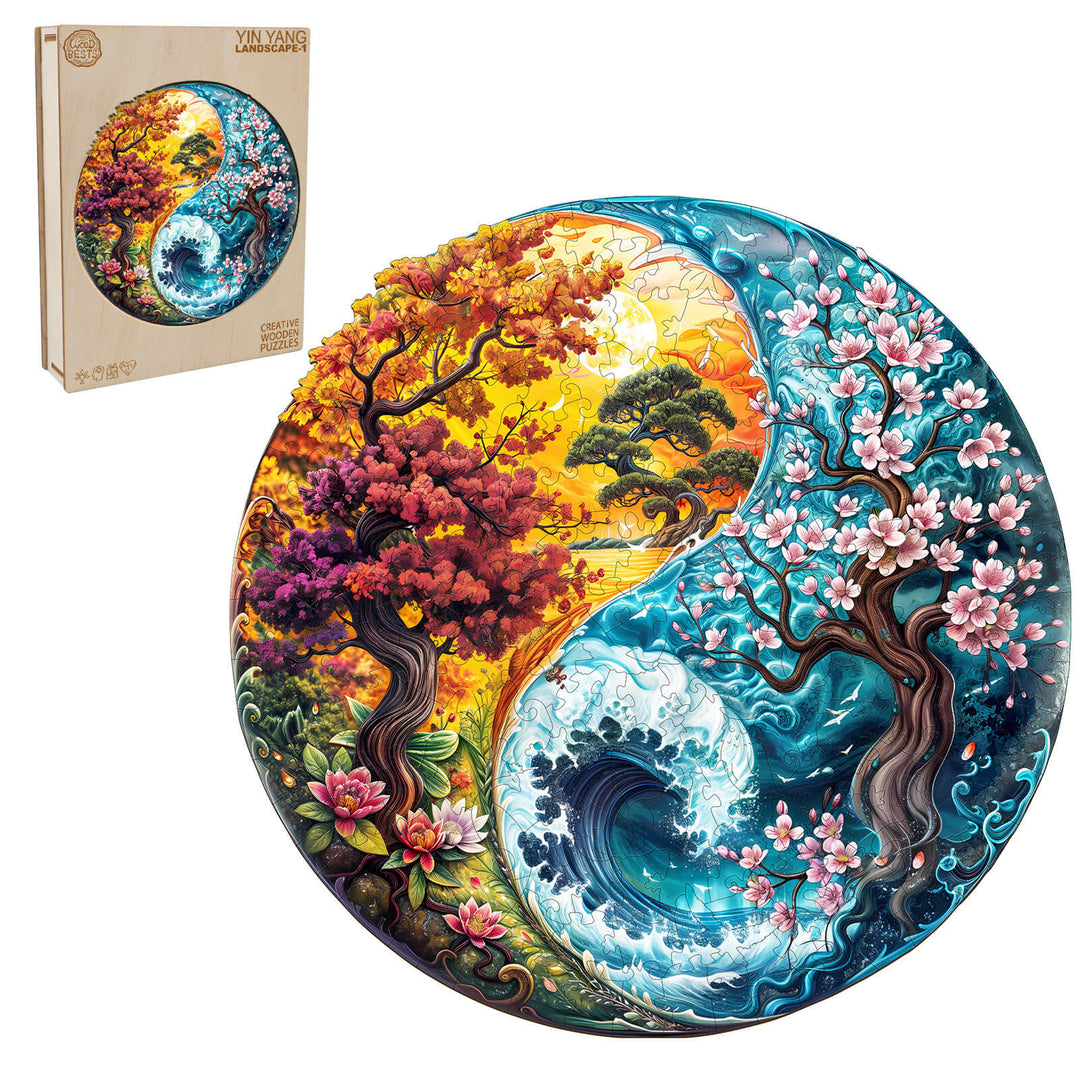 Yin-Yang Landschaft 1 Holzpuzzle