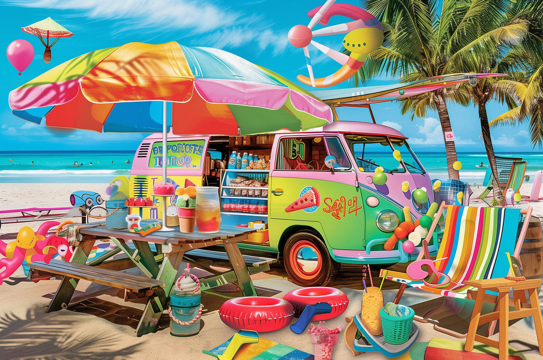 Beach Food Truck 500 / 1000 Piece Puzzle - Woodbests
