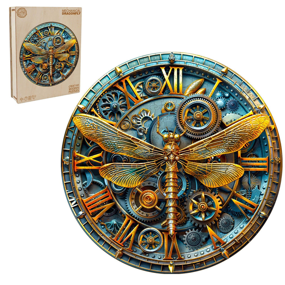Mechanische Libelle Holzpuzzle