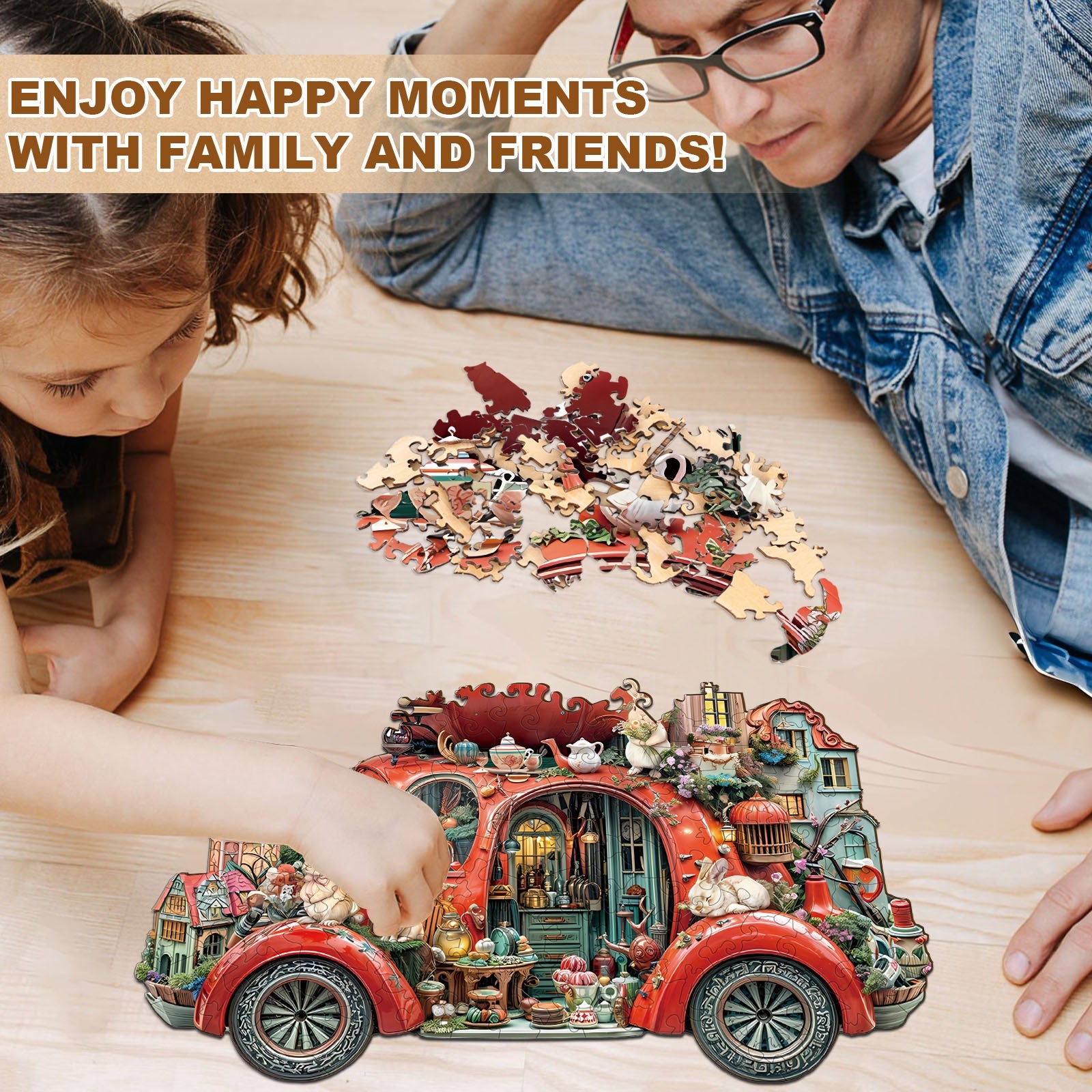 Teetassen-Schweberabbit Holzpuzzle