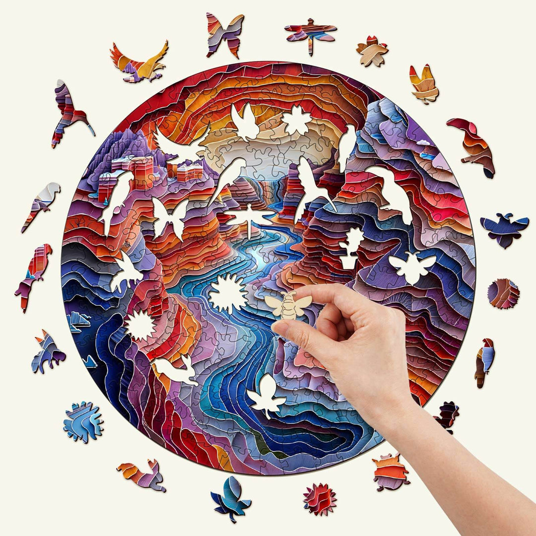 3D Colorful Canyon Wooden Jigsaw Puzzle - Woodbests