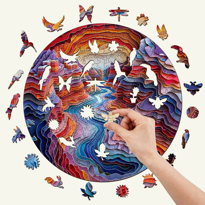 3D Colorful Canyon Wooden Jigsaw Puzzle - Woodbests