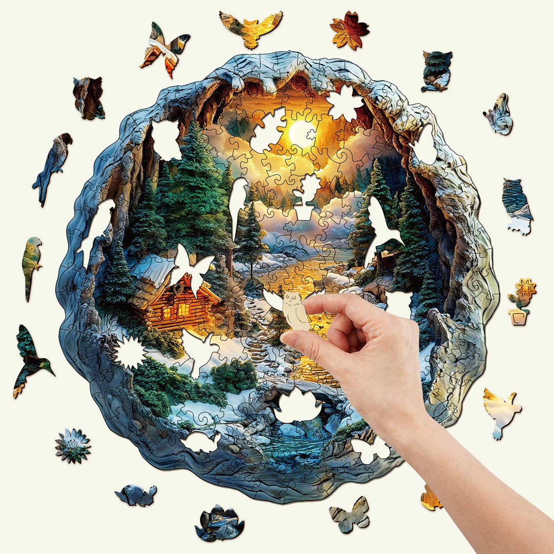 3D Winter Scene Wooden Jigsaw Puzzle - By Woodbests