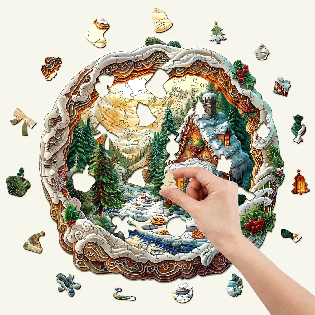 3D Christmas House-1 Wooden Jigsaw Puzzle - By Woodbests