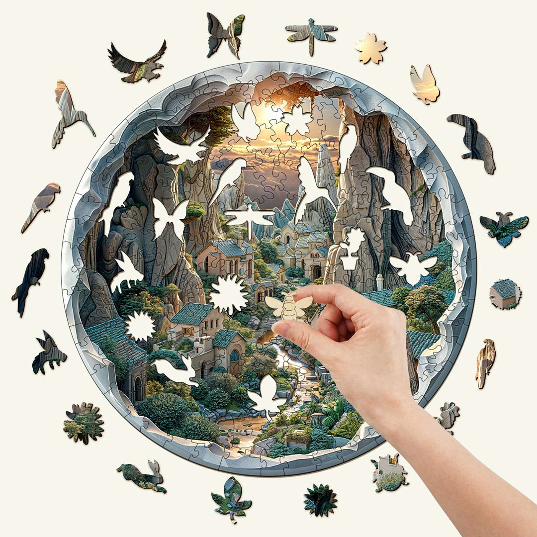 3D vision inside the cave-2 Wooden Jigsaw Puzzle - By Woodbests