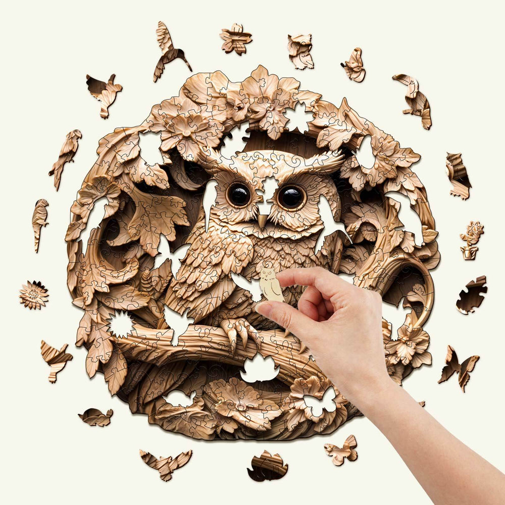 3D Owl-2 Wooden Jigsaw Puzzle - By Woodbests