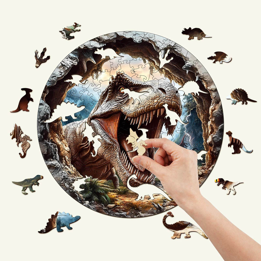 3D T-Rex 2 Wooden Jigsaw Puzzle - Woodbests