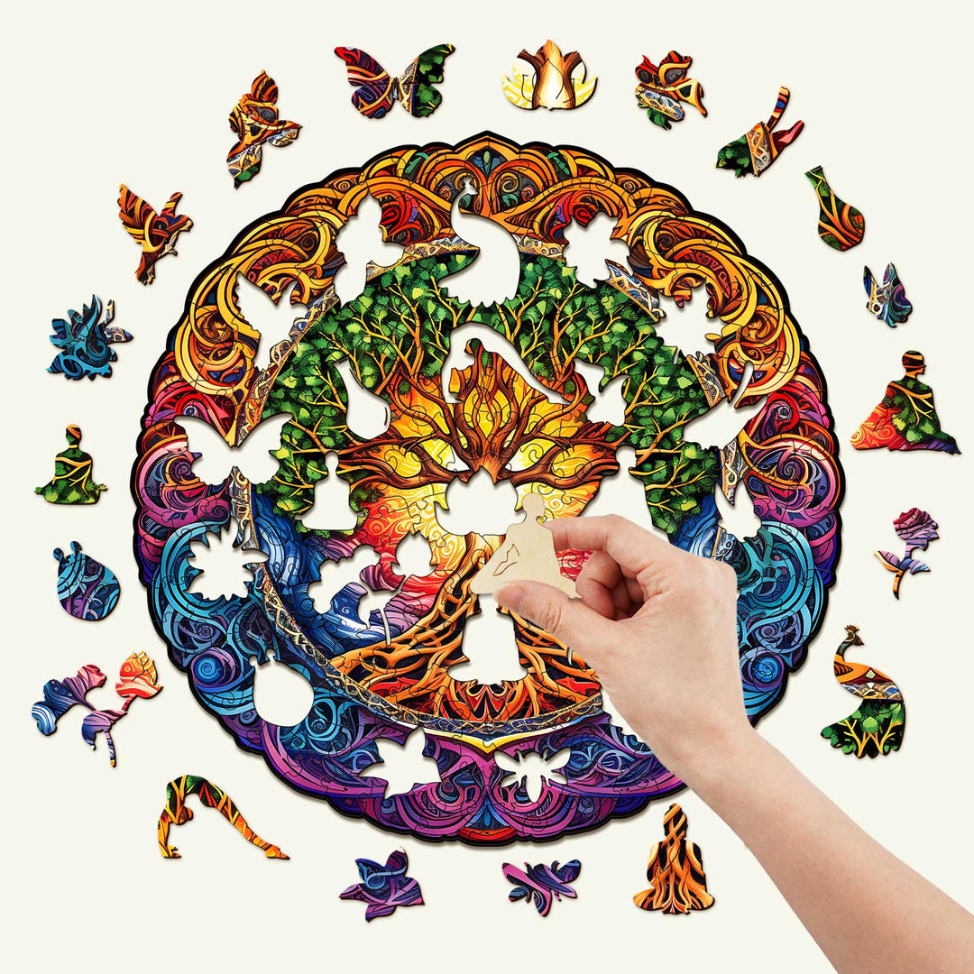Lebensbaum-Mandala 1 Holzpuzzle
