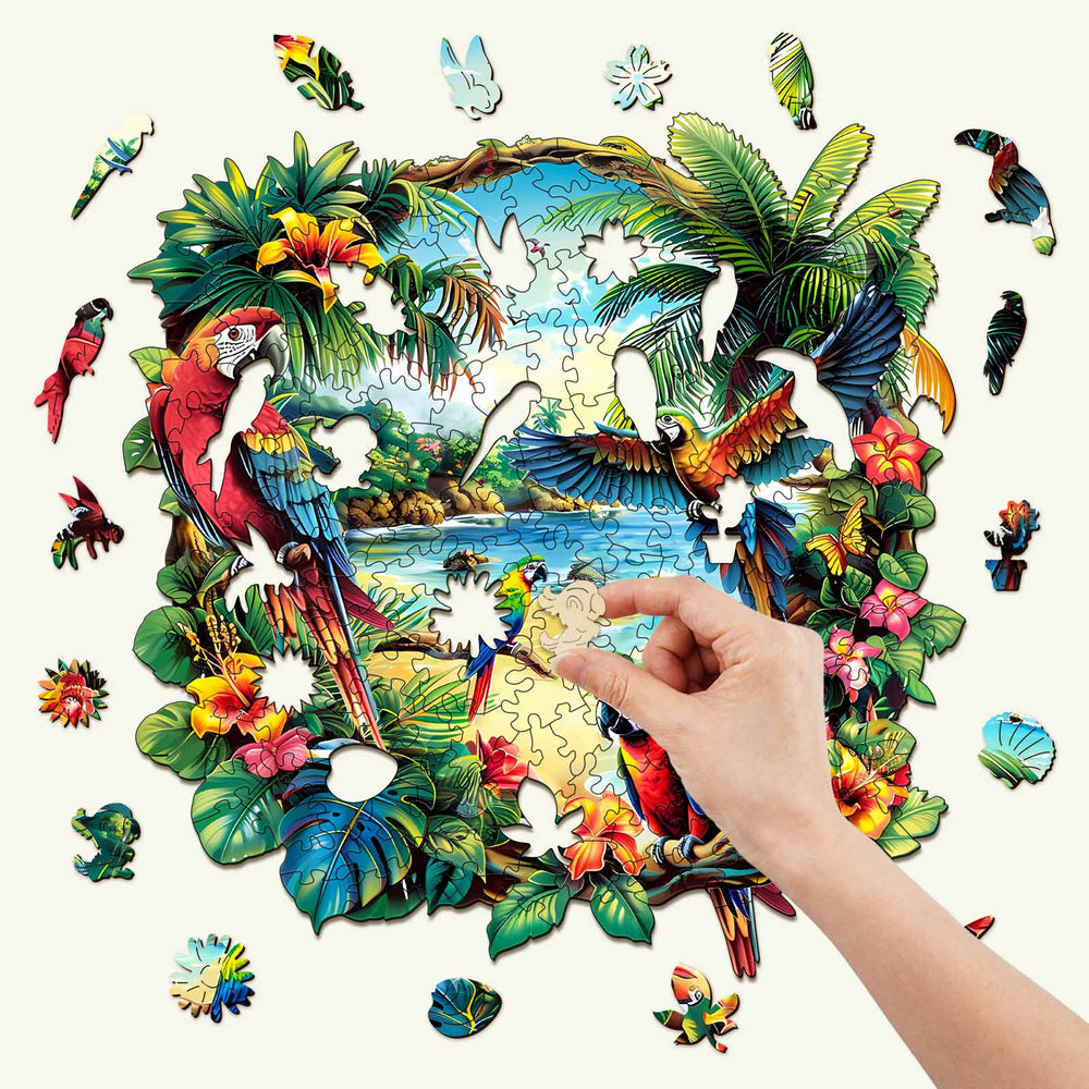 Tropical Parrot Wooden Jigsaw Puzzle - By Woodbests