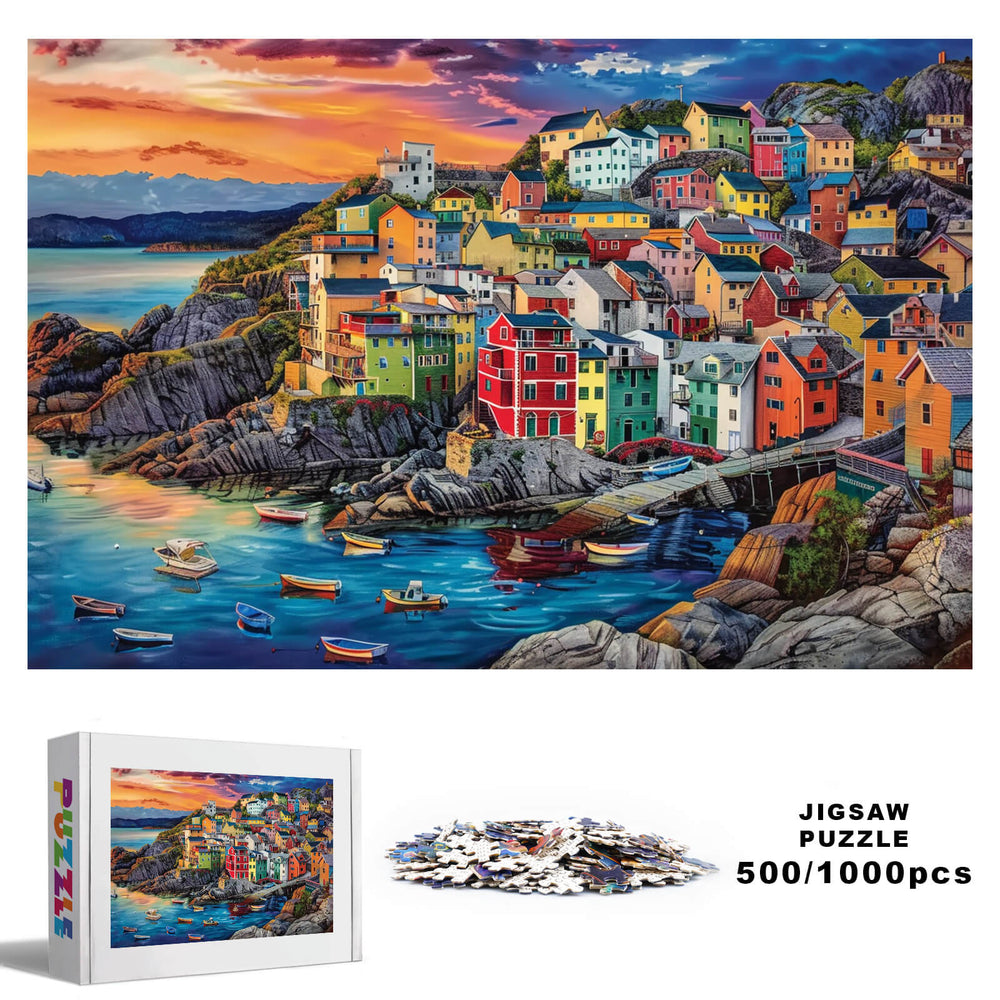 Harbor Towns 500 / 1000 Piece Puzzle - By Woodbests