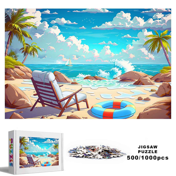 Relaxing Beach 500 / 1000 Piece Puzzle - By Woodbests