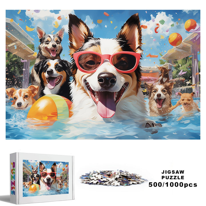 Puppy Pool 500 / 1000 Piece Puzzle - Woodbests