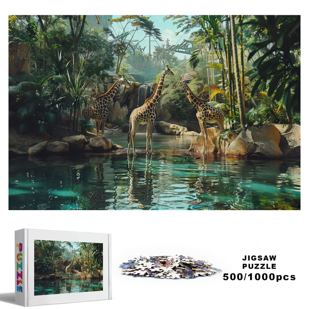 Forest Giraffes 500 / 1000 Piece Puzzle - By Woodbests