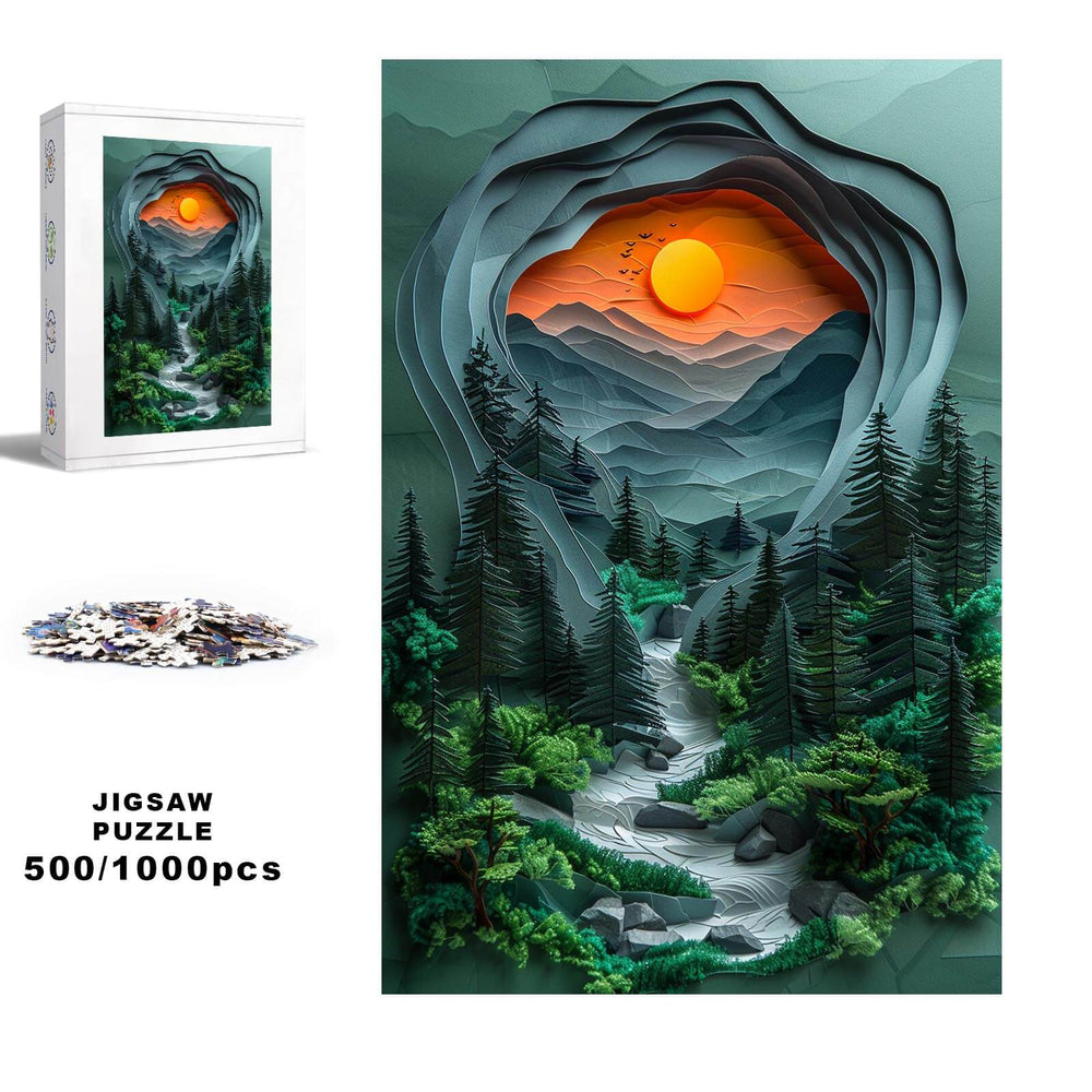 Jungle Sunset 500 / 1000 Piece Puzzle - Woodbests