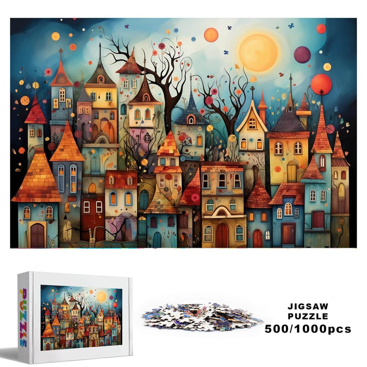 Weird Town 500 / 1000 Piece Puzzle - Woodbests