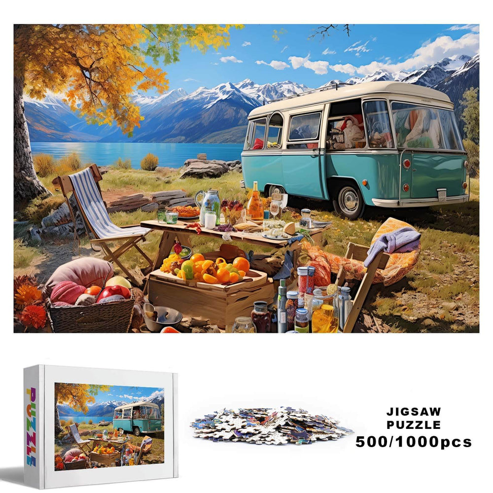 Camping 500 / 1000 Piece Puzzle - Woodbests