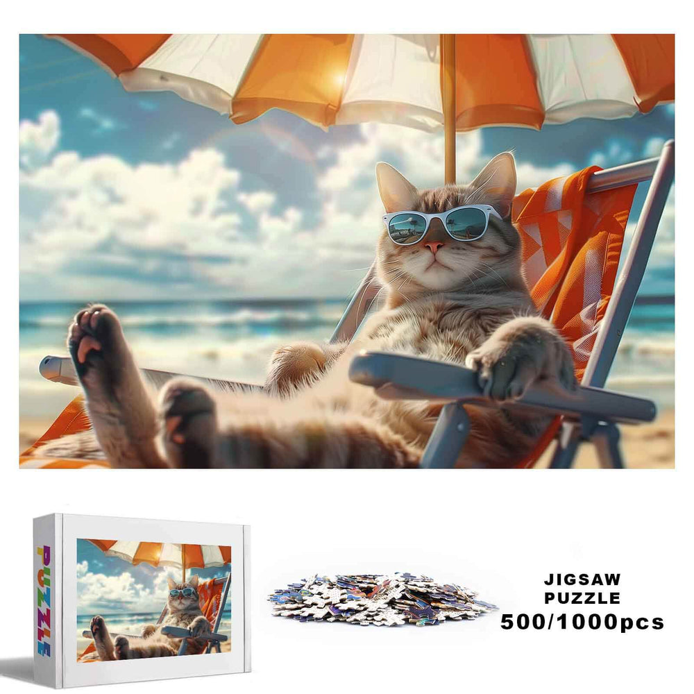 Holiday Cat 500 / 1000 Piece Puzzle - By Woodbests
