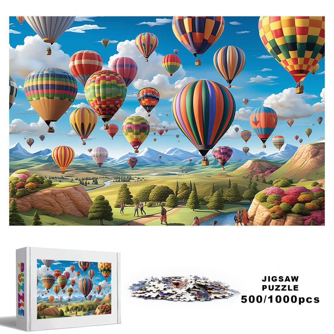 Hot Air Balloon 500 / 1000 Piece Puzzle - Woodbests