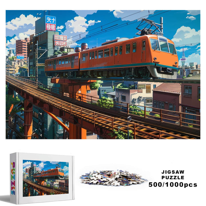 City Train 500 / 1000 Piece Puzzle - By Woodbests