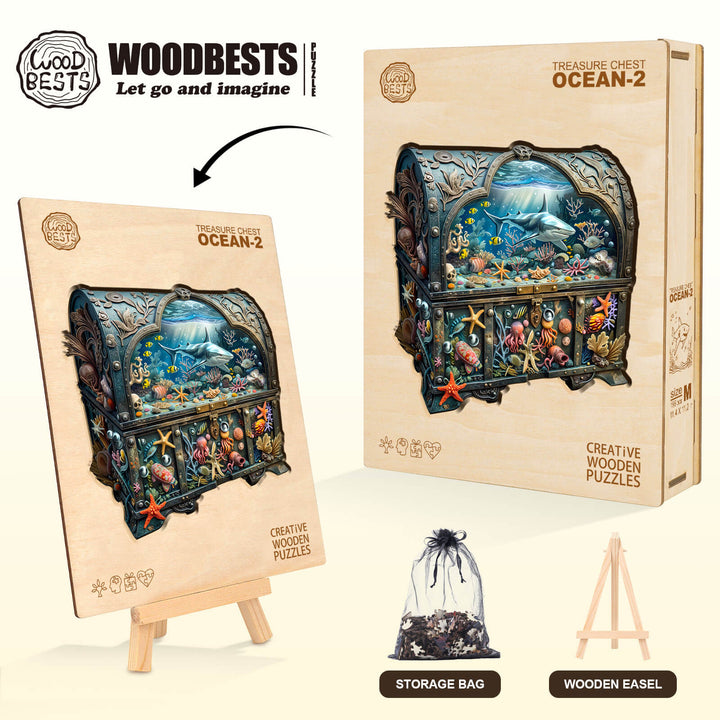3D-Schatztruhe-Ozean-2 Holzpuzzle