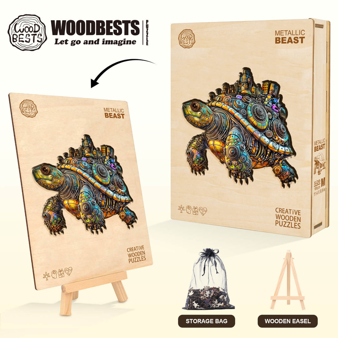 Metallisches Fabelwesen Holzpuzzle