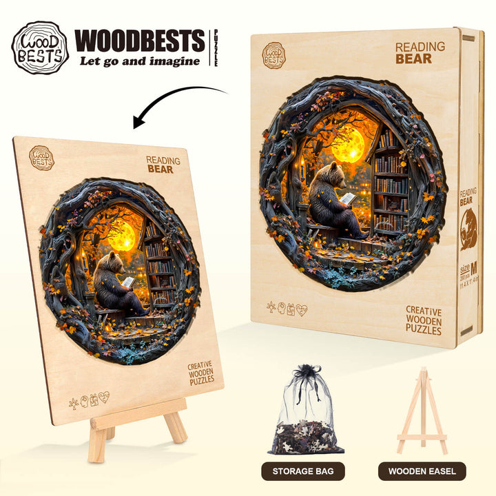 Lesebär Holzpuzzle