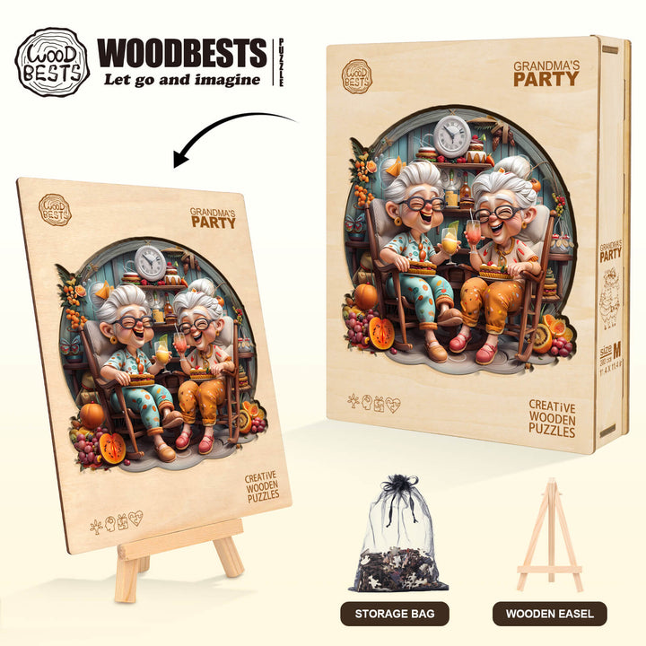 Grandma's Party Wooden Jigsaw Puzzle