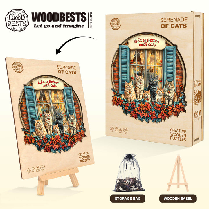 Katzenserenade Holzpuzzle