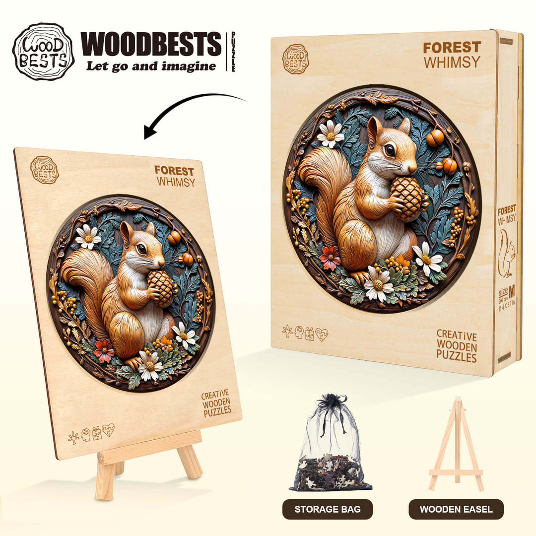 Forest Whimsy Wooden Jigsaw Puzzle