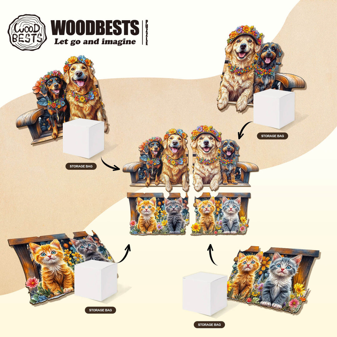 Party Puzzle-Tierische Parkbank
