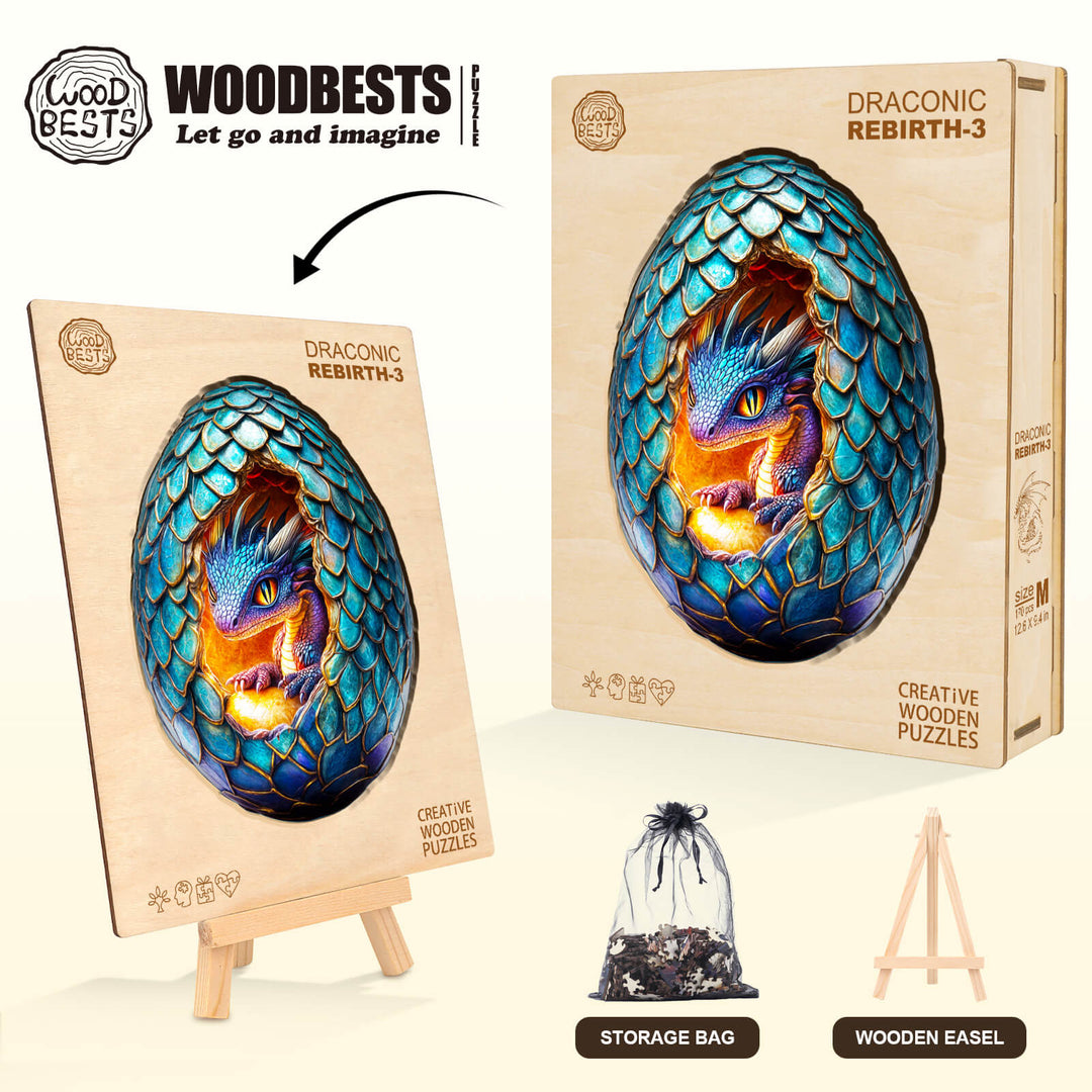 Drachen-Wiedergeburt-3 Holzpuzzle