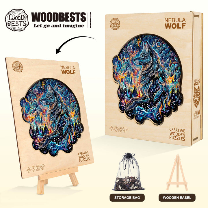 Nebelwolf Holzpuzzle