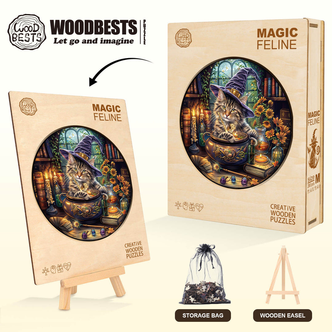 Die Zauberhafte Katze Holzpuzzle