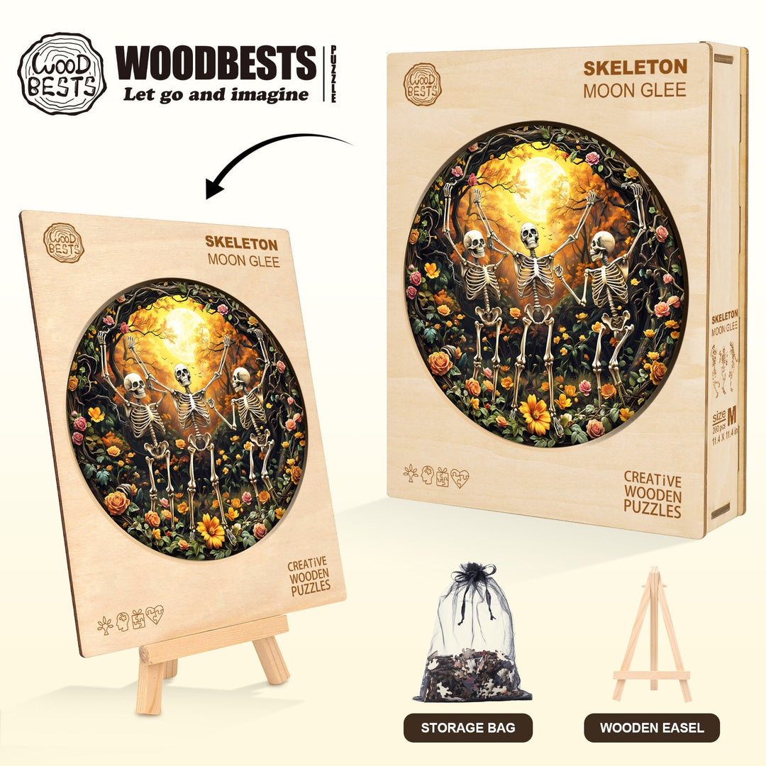 Skeleton Moon Glee Wooden Jigsaw Puzzle