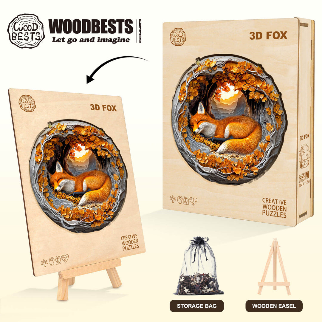 3D Fuchs Holzpuzzle