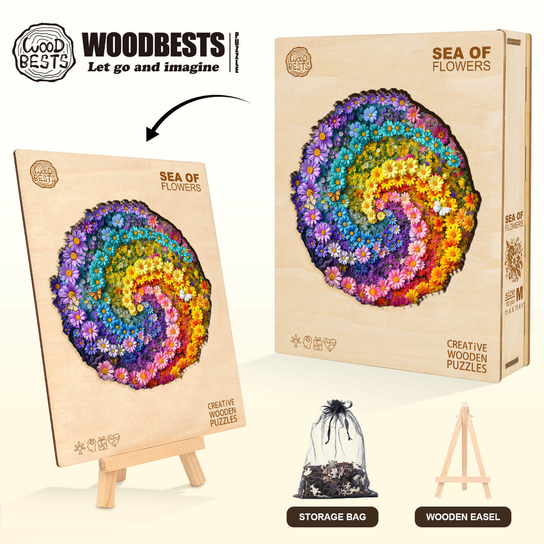 Blumenmeer Holzpuzzle