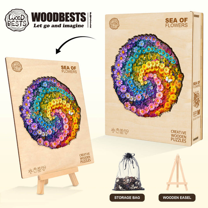 Blumenmeer Holzpuzzle