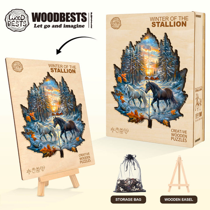 Winterhengst Holzpuzzle