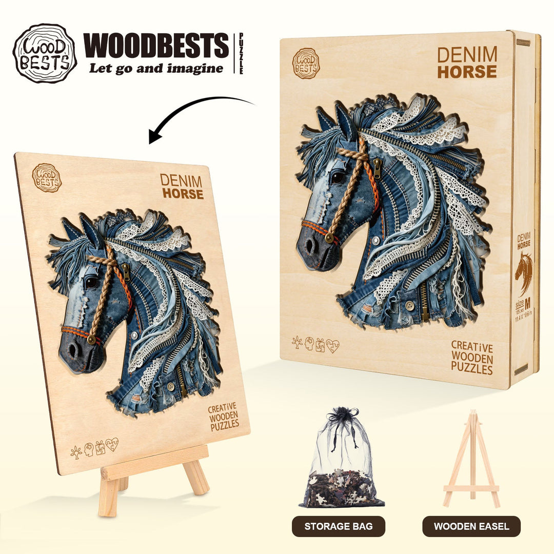 Denim Horse Holzpuzzle